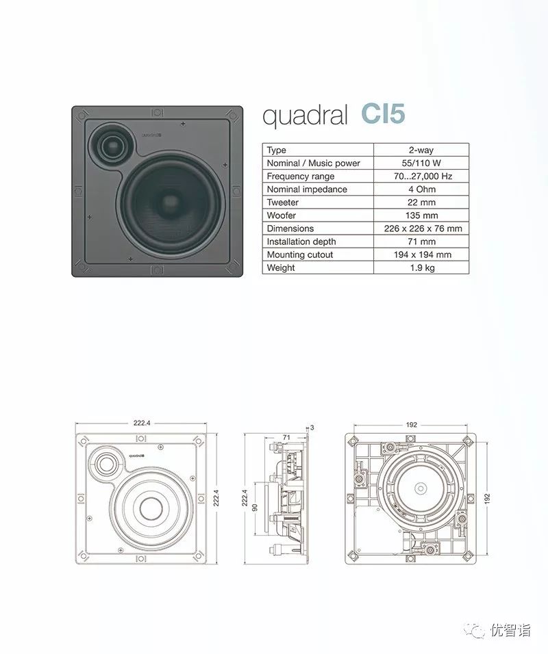 CI5 入墙&吸顶式扬声器系统(图1)
