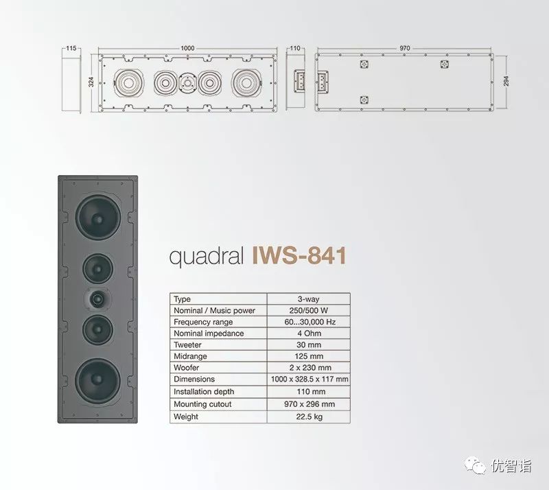 IWS841 入墙式扬声器系统(图2)